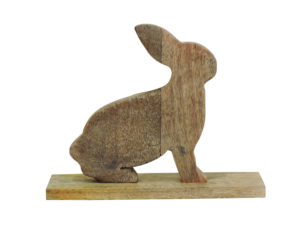 Artesign - Figura Decorativa Moderna y Duradera de Conejo de Pascua en Níquel y Aluminio, Silueta sobre Base Rectangular Plana para Decoración de Mesa - Product Image 3