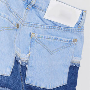 Pantalones Vaqueros de Mezclilla Sólida de Cintura Media, Corte Regular, Largos, Talla Grande, Casuales, Transpirables, Ecológicos, de Algodón Azul Otoñal para Mujer - Product Image 6