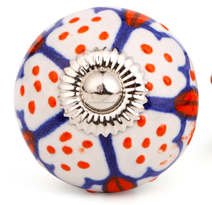 Perillas de puerta de cerámica azul blanco hechas a mano de alta calidad perillas hechas a mano perillas de gabinete de cerámica - Product Image 1