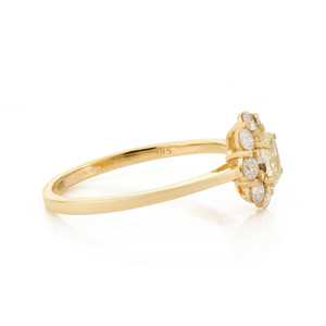 Anillo de compromiso de oro amarillo de 14K hecho a mano con diamantes naturales brillantes personalizados de piedra de nacimiento de abril, venta al por mayor de joyería a granel - Product Image 5