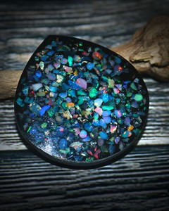 Opale doublette de qualité AAA+++ en forme de cœur – Opale en vrac superposée pour bagues, pendentifs et bijoux personnalisés en gros - Product Image 4