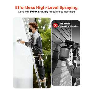 Pistolets de pulvérisation pneumatiques Central Pneumatic, réservoir sous pression de 0,5 gallon/2 L, pulvérisateur de peinture à deux pistolets 1,8 mm + 3 mm, tuyaux de 9,8 pieds/3 m, modèle - Product Image 6