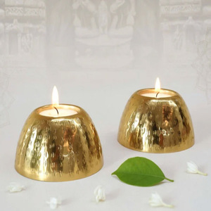 Pebble Bowl <b>Tealight</b> <b>Holder</b> Set of 2 Metal Candle Stand With <b>Tealight</b> <b>Holder</b> For Home Decoration - Product Image 1