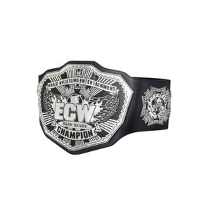 Ceinture de champion ECW Mark Henry, sangle noire avec plaque argentée, ceintures de championnat de lutte de haute qualité - Product Image 6