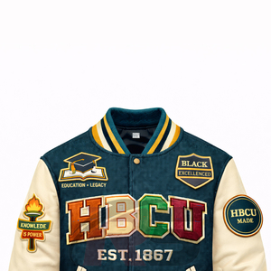 Veste universitaire unisexe – Veste de style HBCU avec bordure côtelée traditionnelle - Product Image 2