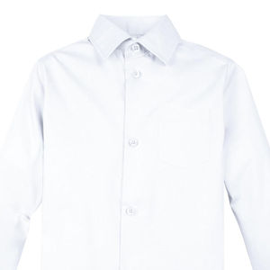 Chemise d'uniforme scolaire unisexe pour enfants, blanche, à manches longues, en polyester/coton Oxford, détection par aiguille - Product Image 6