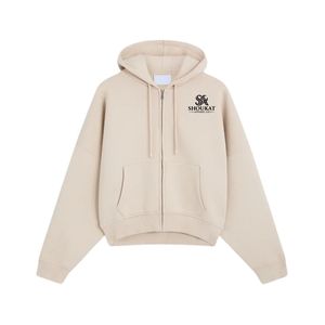 Sudadera con Capucha de Forro Polar para Mujer, Personalizada, Beige, Oversize, Manga Larga, Estilo Casual Urbano, Cálida y Suave, OEM - Product Image 1