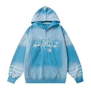 Sudadera con Capucha para Hombre TITAN TREAD WEAR, Diseño de Telaraña Rosa Tie-Dye, Manga Larga, Forro Polar, Estilo Invernal, Degradado de Color en la Parte Delantera - Product Image 5