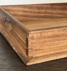 Plateau de rangement en bois rectangulaire, design moderne et luxueux, empilable, finition polie, à un seul niveau, compatible lave-vaisselle, grande capacité, pour un rangement soigné - Product Image 5