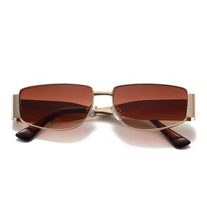 Lunettes de soleil demi-cerclées carrées en métal, protection UV400, durables, tendance, pour hommes et femmes, vente en gros d'usine OEM, prêtes à expédier (RTS), modèle 2026 - Product Image 2