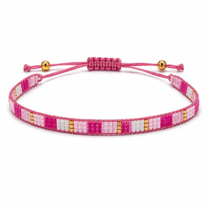 Handmade Trendy Seed <b>Bead</b> <b>Bracelet</b> Set Women Adjustable Pink Peach Gold Boho Friendship <b>Bracelets</b> for Party Custom Wholesale - Product Image 4
