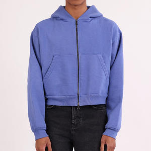 Sweat à capuche épais en coton pour homme, coupe oversize, avec épaules tombantes, fermeture à boutons, 500 460 400 GSM, en molleton bouclette lourd, personnalisable avec logo, pour fraternités - Product Image 3