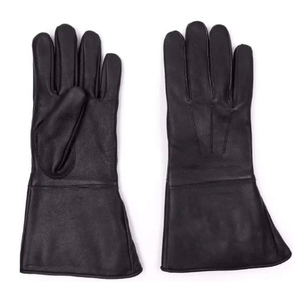 Premium Quality <b>Badges</b> Masonic Black Leather Gloves Full Finger Solid Color Long Cuff Design For Men And Women - Product Image 4
