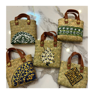 Mini sac à main en feuille de palmier vietnamienne naturelle, sac fourre-tout tissé à la main, sac de shopping écologique réutilisable, étiquette privée, export - Product Image 6