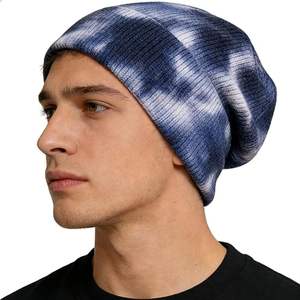 Gorros de punto acrílicos con bordado personalizado, diseño Tie Dye, estilo gorro de esquí con 4 esquinas redondeadas, gorro Tie Dye con diseño de personaje 2026 - Product Image 2