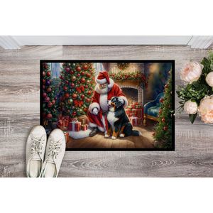 Paillasson Père Noël Chien de Montagne Bernois Tapis Extérieur Intérieur Antidérapant pour Entrée Pile Basse 24H X 36W Tapis de Porte Avant Lavable - Product Image 2