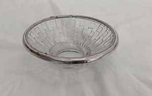 Cuenco de Vidrio con Marco de Metal Plateado Antiguo, Cuenco Decorativo de Vidrio para Mesa, para Hogar, Cocina, Hotel, Restaurantes, Fiestas - Product Image 2