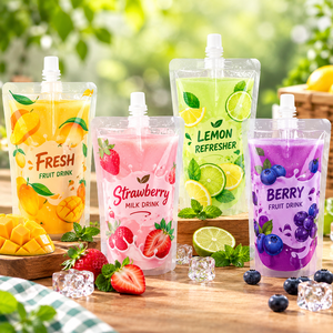 Spout Pouch Beverage Packaging <b>Clear</b> Laminated PET PE <b>Bag</b> with Cap Food Grade for Drink <b>Storage</b> - Product Image 4