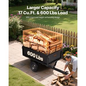 Robuste 17 Cu. Chariot à benne basculante en acier de 600lb pour VTT/UTV Trail Remorquage derrière la remorque - Product Image 4