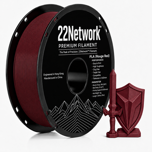 Filamento PLA Rojo Intenso 22Network, 1.75mm, 1KG, para Impresora 3D Industrial, Alta Velocidad 300mm/s, Directo de Fábrica OEM ODM - Product Image 1