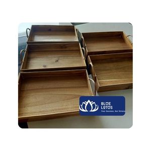 [BEST SELLING] | Wooden <b>Tray</b> for Breakfast Coffee <b>Tea</b> Food Serving and Home Dining Export from Vietnam - Product Image 1