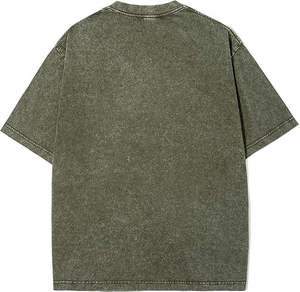 T-shirt vintage à manches courtes en coton 100% délavé à l'acide, poids lourd - Product Image 5