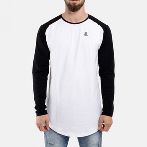 Men's Plus Size Long Sleeve Raglan <b>T</b>-<b>Shirt</b> <b>White</b> Black Cotton Bamboo Fiber O-Neck Casual Blank Front Logo Quick Dry Breathable - Product Image 1