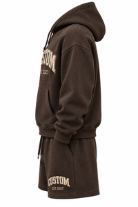 Ensemble sweat-shirt et short pour homme, qualité supérieure, personnalisé, logo brodé, tissu French Terry, style décontracté, automne. - Product Image 2