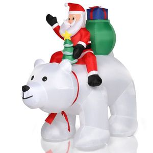 Decorazione Natalizia da Giardino Gonfiabile con Babbo Natale su Orso Polare, 15W, 7 Luci LED, 1,8m - Product Image 4