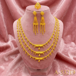 Premium Quality Indian Luxury Coral Bridal Jewelry Set Gold Silver Plated Necklace Earrings 18 Inches Snake <b>Chain</b> A-53219 - Product Image 1