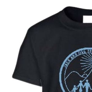 Camiseta negra de manga corta con cuello redondo y estampado gráfico azul, ropa informal para el día a día, ropa cómoda unisex - Product Image 4