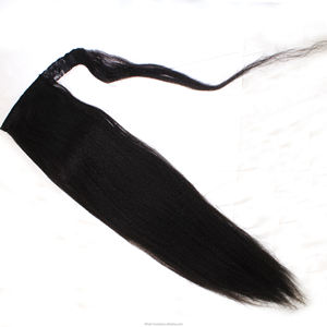 Queue de cheval en cheveux humains ondulés, queue de cheval à cordon de serrage, haute qualité, 100% cheveux humains, naturelle, queue de cheval à cordon de serrage enveloppante - Product Image 4