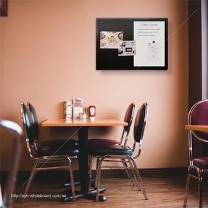 Tableau blanc magnétique multifonction en fer noir, tableau d'affichage combiné pour murs - Product Image 6