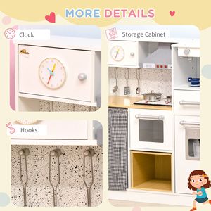 Set di Giocattoli Interattivi in Legno per Cucina e Cibo, Include Forno, Macchina del Caffè e Macchina del Ghiaccio, Microonde con Luci e Suoni - Product Image 6