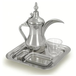 Traditional Arabic Dallah Coffee Pot With Long Spout And Covered Lid - Product Image 1