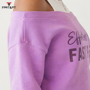 Wholesale Price Oversized Women <b>Sweatshirt</b> With Drop <b>Shoulder</b> Soft Fabric Slash neck Streetwear for Winter - Product Image 5