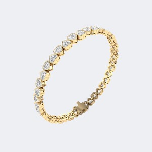 8.00 CTW Lab Grown Diamond Heart Shape Brilliant Cut <b>Bangle</b> Bracelet For Women 9K 14K 18K <b>Gold</b> Luxury E F Color VS VVS - Product Image 2