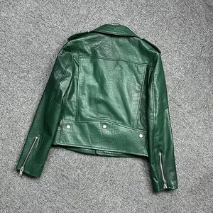 Manteau en cuir pour femmes de haute qualité avec col de costume, design européen, veste en cuir véritable pour femmes - Product Image 4