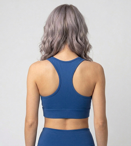 Custom Yoga Compression Crop Top Women's High Quality Racerback Cropped Tank Top Spandex Polyester Scoop Neck Sports <b>Bra</b> - Product Image 2