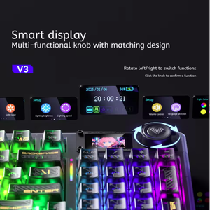 Teclado Mecánico AULA F98 Pro V3 de Tamaño Completo, Retroiluminación RGB Personalizable, USB Inalámbrico, Plug&Play para Juegos con Perilla de Control - Product Image 5