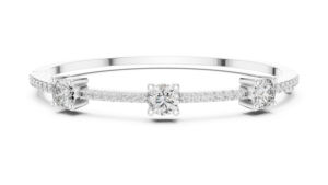 Bracelet pour femme en or blanc 14 carats avec diamant rond cultivé en laboratoire, idéal pour le bureau |   Diamant pur cultivé en laboratoire - Product Image 2