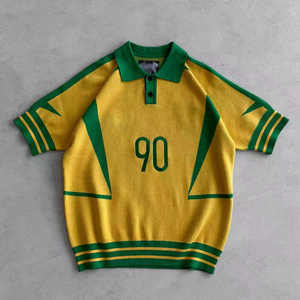 Fabricante de Camisetas, Camiseta Polo Personalizada 100% Algodón Tejido, Estilo Vintage para Hombre, Manga Corta Informal - Product Image 2