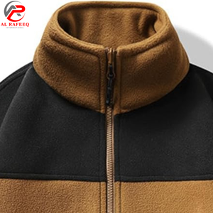 Chaqueta de lana polar personalizada para hombre, con cremallera, diseño de bloques de color, para exteriores, talla grande, con logotipo personalizado. - Product Image 4