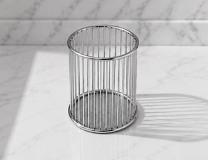 Porte-stylo de bureau en métal moderne et élégant, organisateur à plusieurs compartiments, finition chromée, multifonctionnel, réglable, de haute qualité - Product Image 3