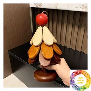 Soporte de Madera Creativo para Macetas con Diseño de Pétalos en Capas, para Protección Contra el Calor en la Mesa de Comedor y Servicio en el Hogar - Product Image 4