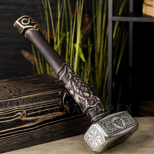 Maysara Impex Unique Handmade Viking Thor <b>Hammer</b> High Carbon Steel Hickory Engraved Wood Shaft Roofing Nail <b>Hammer</b> DIY OEM - Product Image 1