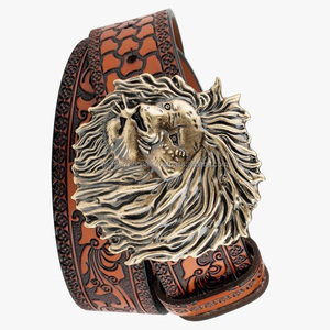 เข็มขัดหนังวัวแท้คุณภาพสูงชั้นบนสุด ตกแต่งลายด้วยมือสไตล์ตะวันตก สำหรับคาวบอยและคาวเกิร์ล พร้อมหัวเข็มขัดดีไซน์เนอร์แบบแข็งแรงทนทาน - Product Image 3