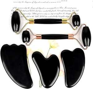 Masajeador de Ágata Negra de Alta Calidad, Figura de GuaSha, Caja de Madera Personalizable, Artesanía Hecha a Mano con Piedras Semipreciosas para la Cara - Product Image 6