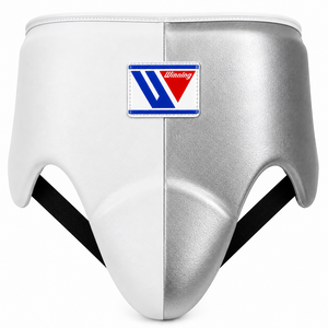 Protège-guêtres de boxe en cuir véritable blanc avec impression sérigraphiée argentée, toutes saisons - Product Image 1