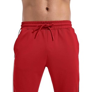 Survêtement rouge pour homme, manches longues, col rond, taille élastique, poches latérales, respirant, décontracté, pour l'automne, coupe classique, couleur unie - Product Image 5